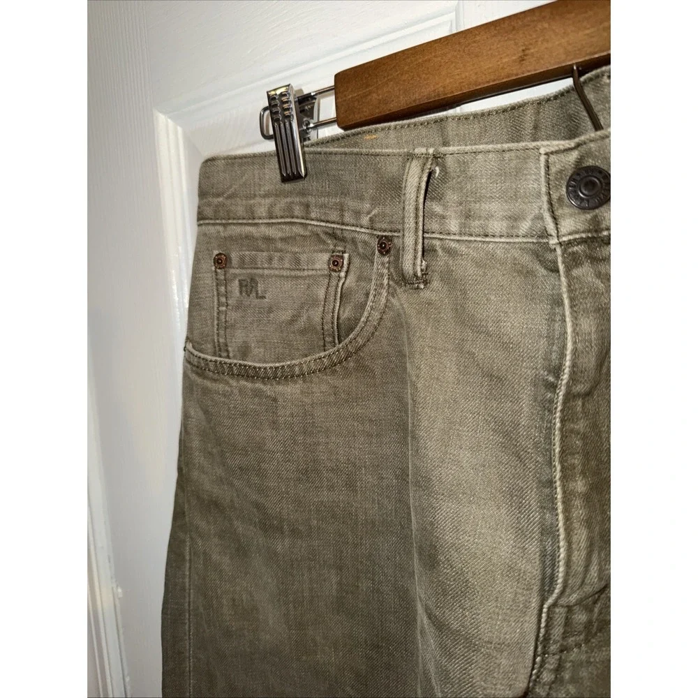 RRL Double Ralph Lauren Men's Jeans Slim Fit Olive Green Size 33 31